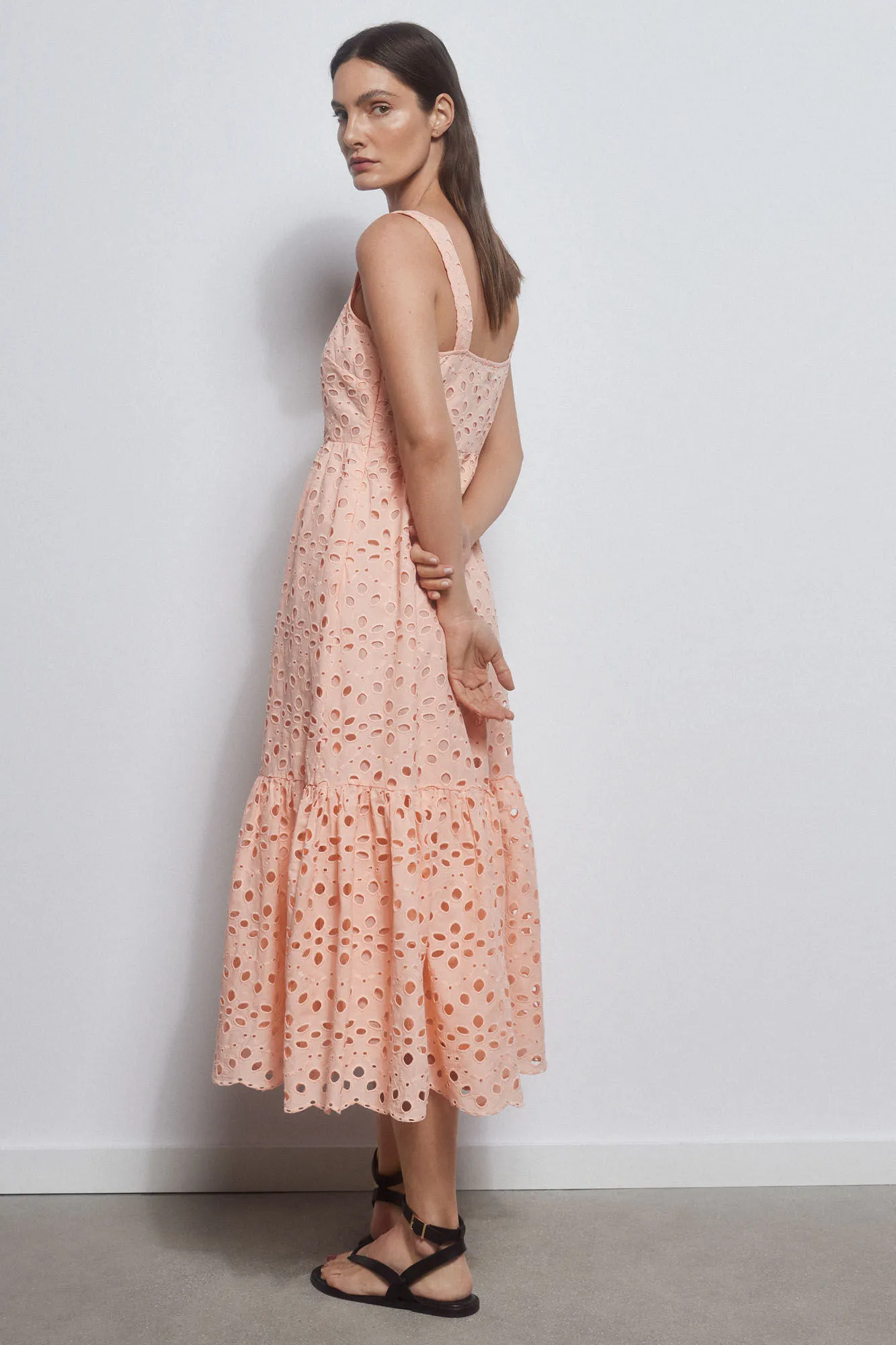 Perforated cotton dress