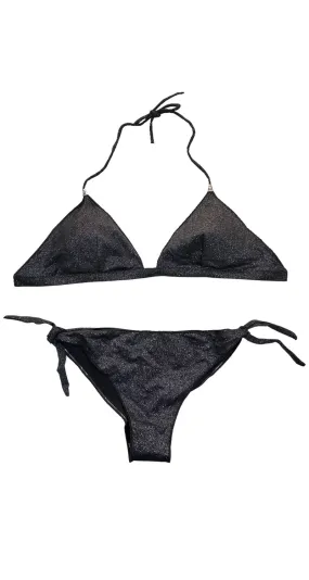 PIN UP STARS Bikini Negro Brillos