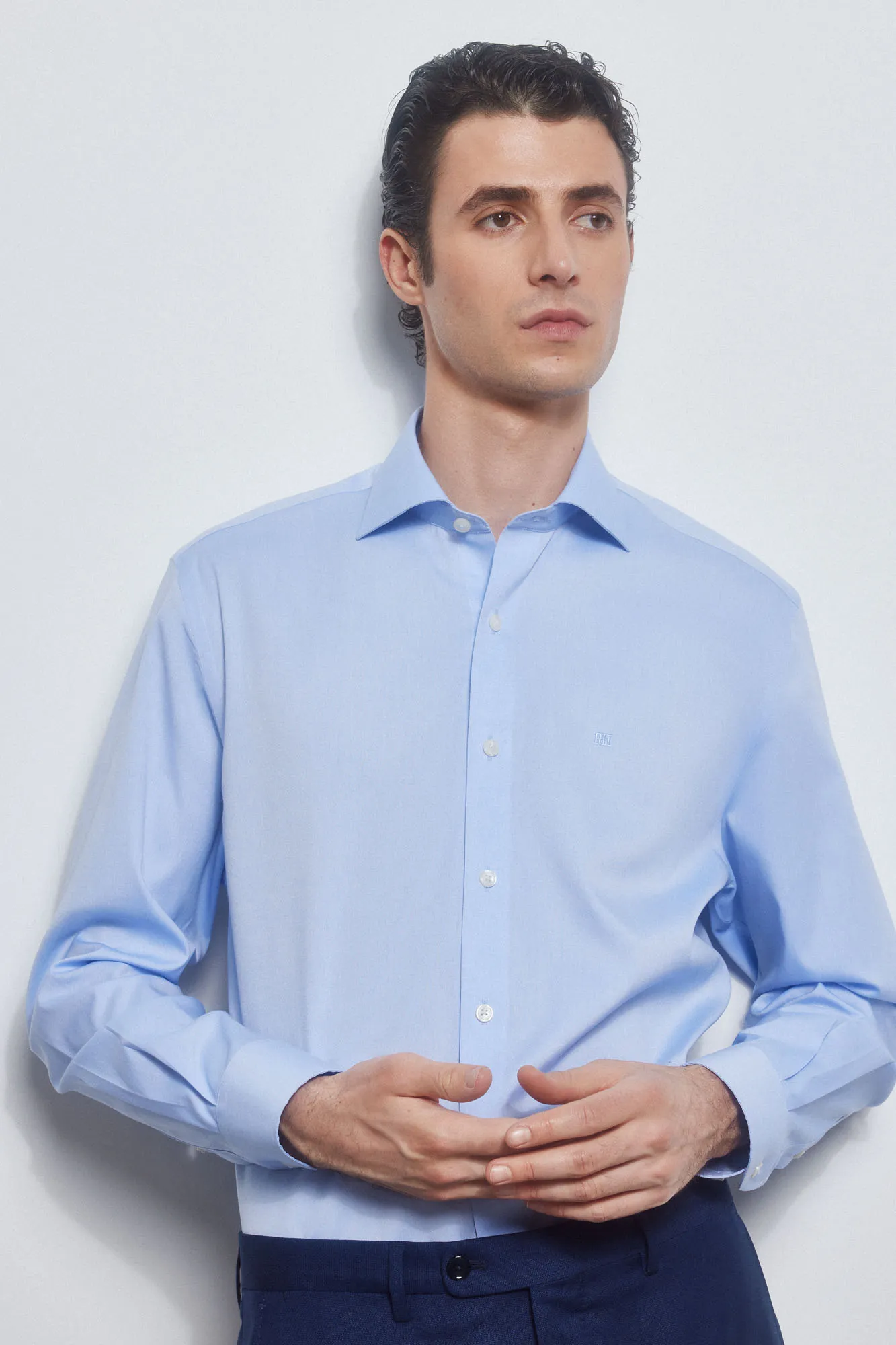 Plain non-iron + stain-resistant dress shirt