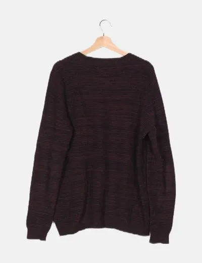 Pull&Bear Jersey de punto burdeos