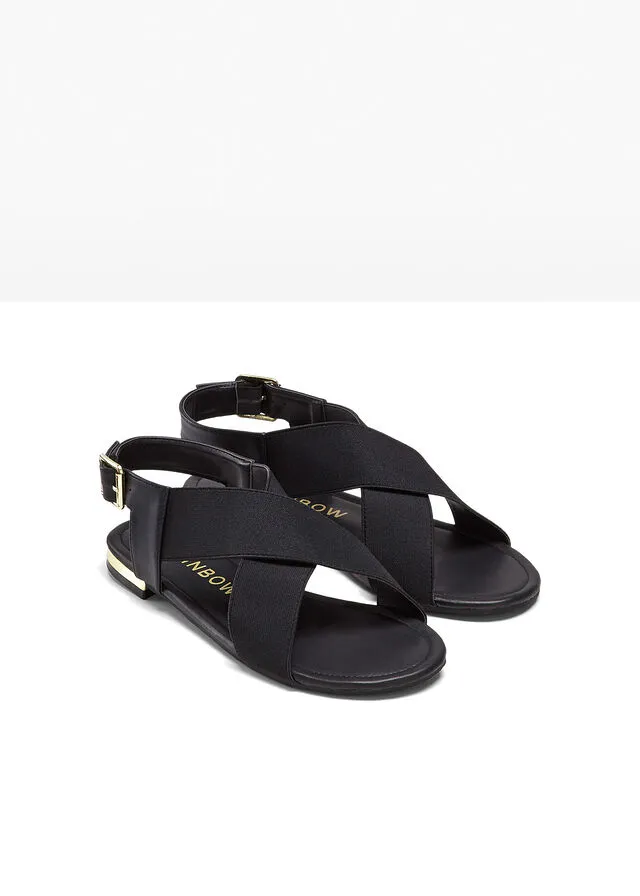 Sandalias planas Negro