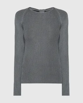 Solotre Gray ribbed sweater