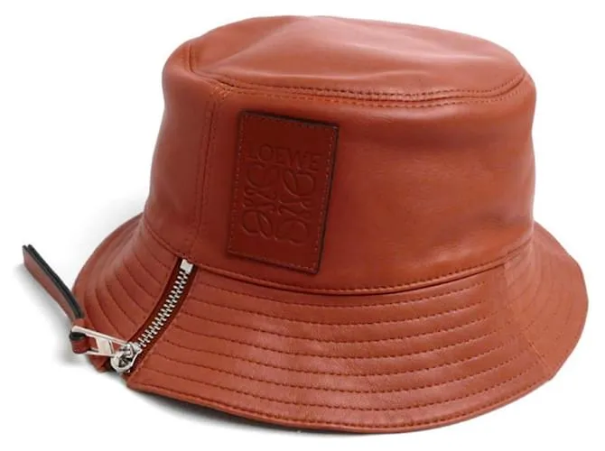 Sombrero bucket de cuero rojo Loewe Roja 