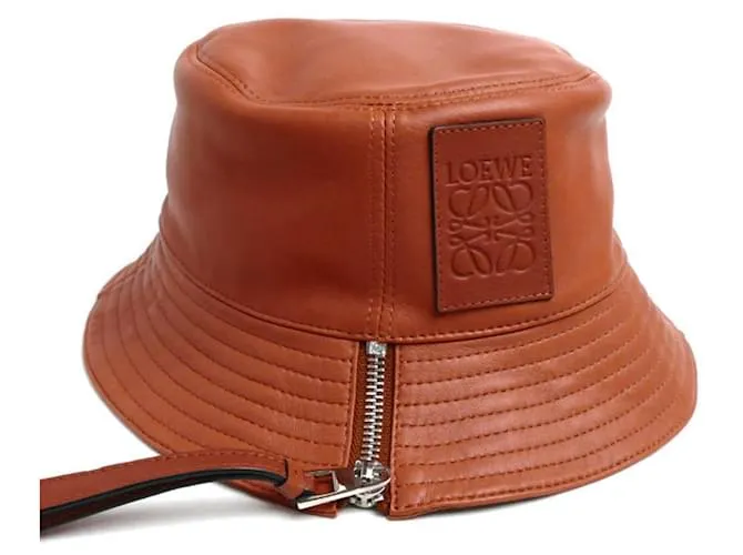 Sombrero bucket de cuero rojo Loewe Roja 