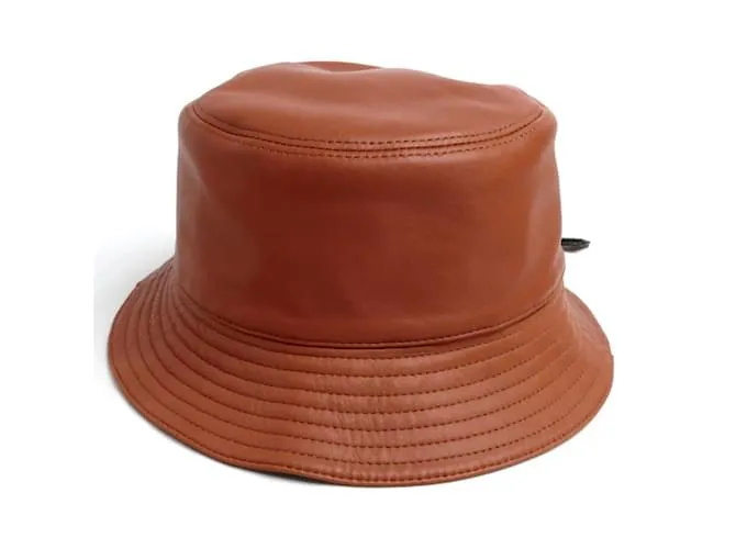 Sombrero bucket de cuero rojo Loewe Roja 