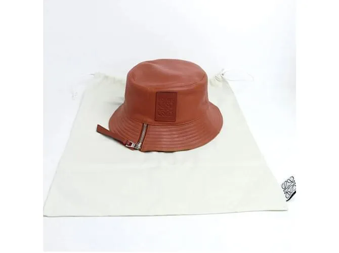 Sombrero bucket de cuero rojo Loewe Roja 