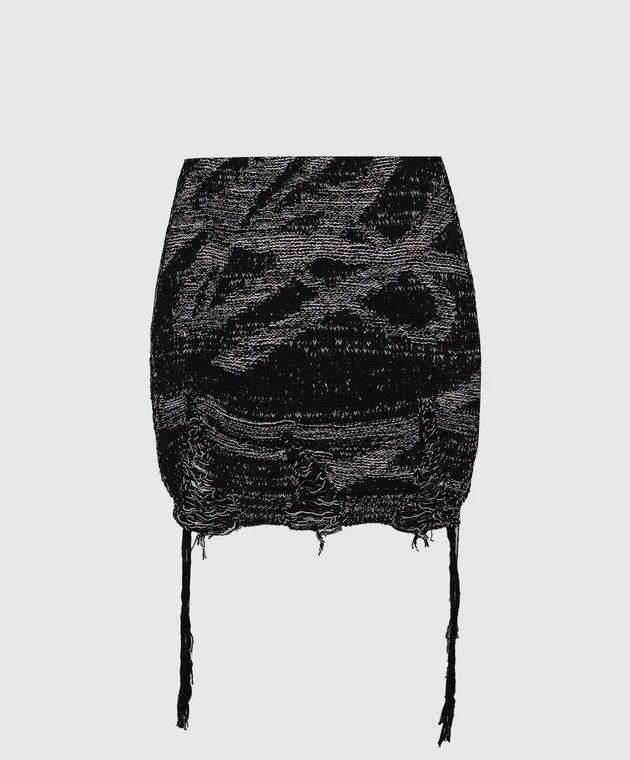 SSHEENA Black KREMA mini skirt with wool