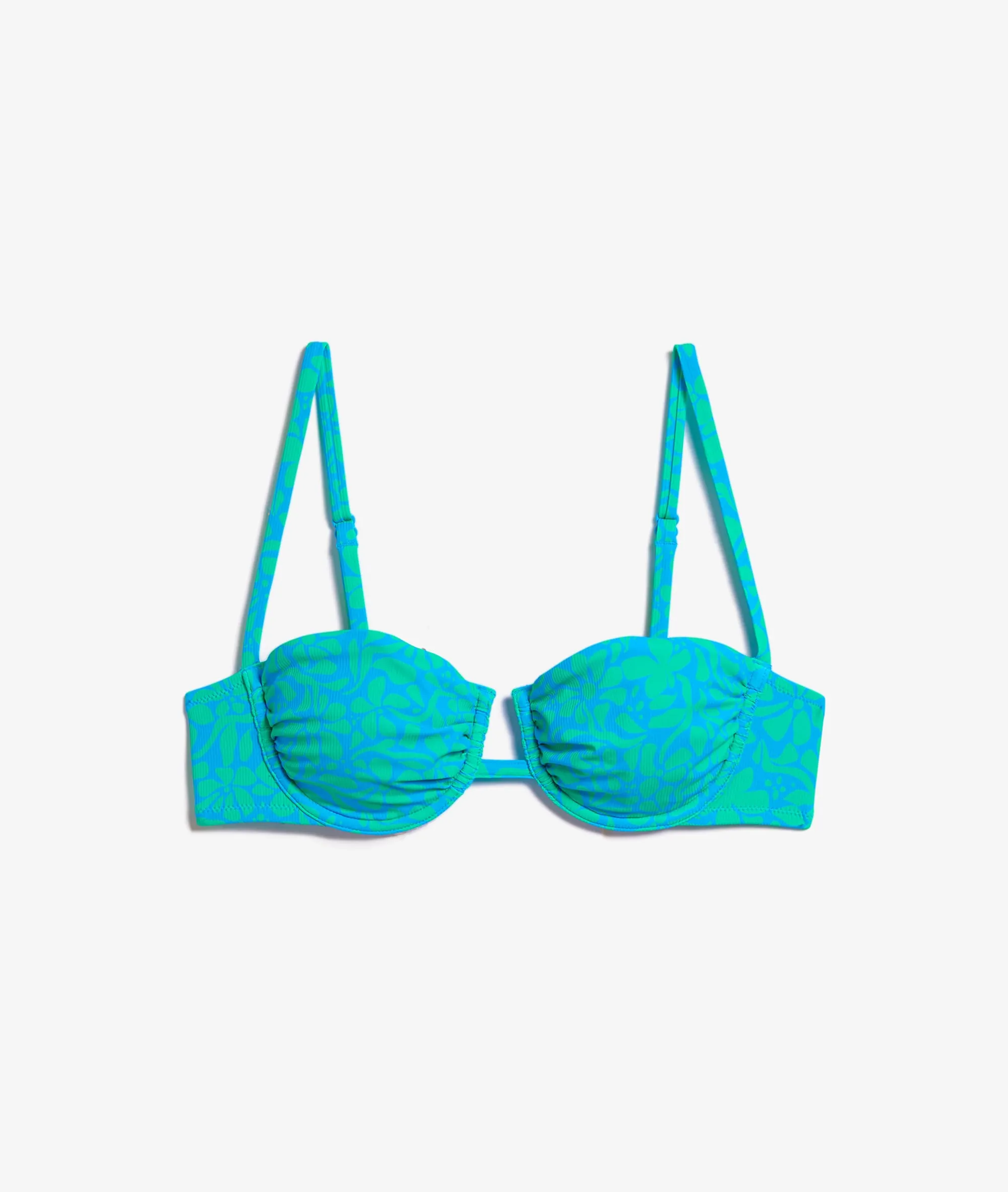 Sujetador bikini sin relleno. Copa B-D MANZANIA IMP BLEU VERT - ETAM