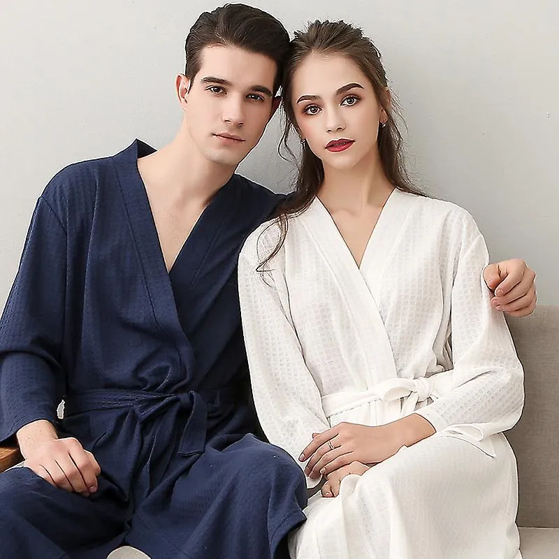 Summer Lovers Bathrobe Women Men Kimono Absorbable Lounge Dressing Gown Night Skirt Home Robes