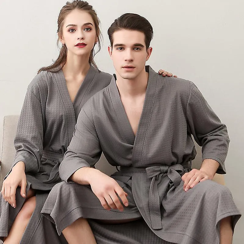 Summer Lovers Bathrobe Women Men Kimono Absorbable Lounge Dressing Gown Night Skirt Home Robes