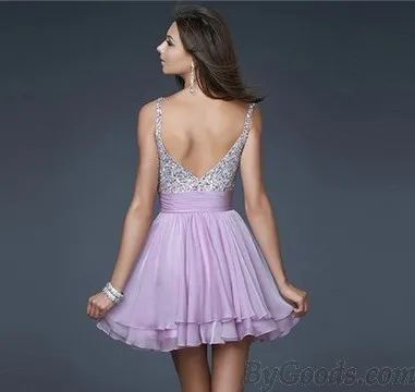  Sweetheart Halter strapless Beadings Chiffon Dress 