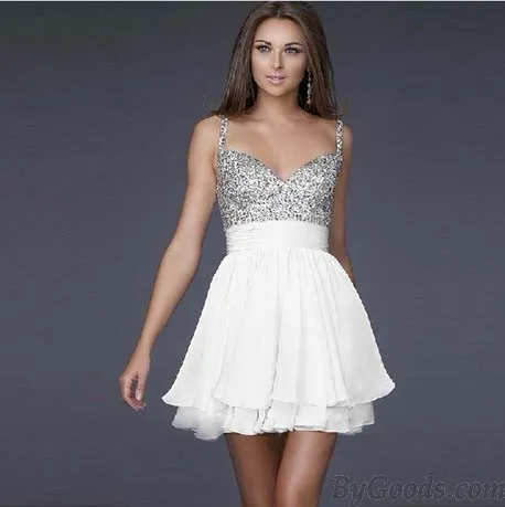  Sweetheart Halter strapless Beadings Chiffon Dress 