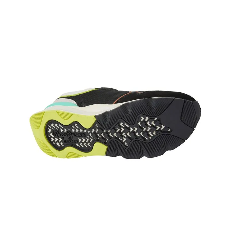 Tenis Pepe Jeans Hombre Brit Pro Neon M Negro - Blanco