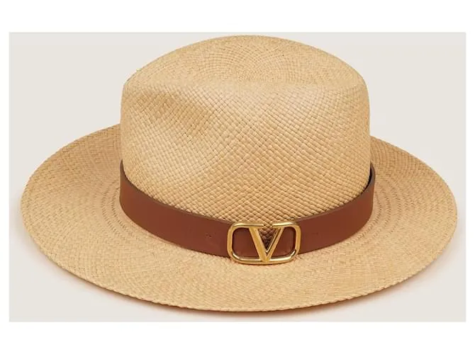 Valentino Garavani Sombrero Woven Vlogo Beige 