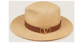 Valentino Garavani Sombrero Woven Vlogo Beige 