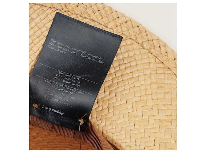 Valentino Garavani Sombrero Woven Vlogo Beige 