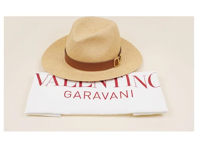 Valentino Garavani Sombrero Woven Vlogo Beige 