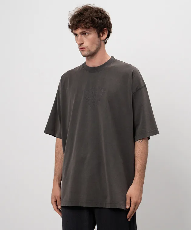 Vetements Gray t-shirt with an inscription print