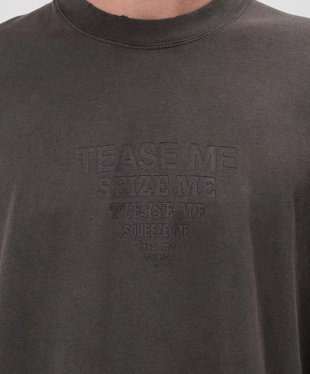 Vetements Gray t-shirt with an inscription print