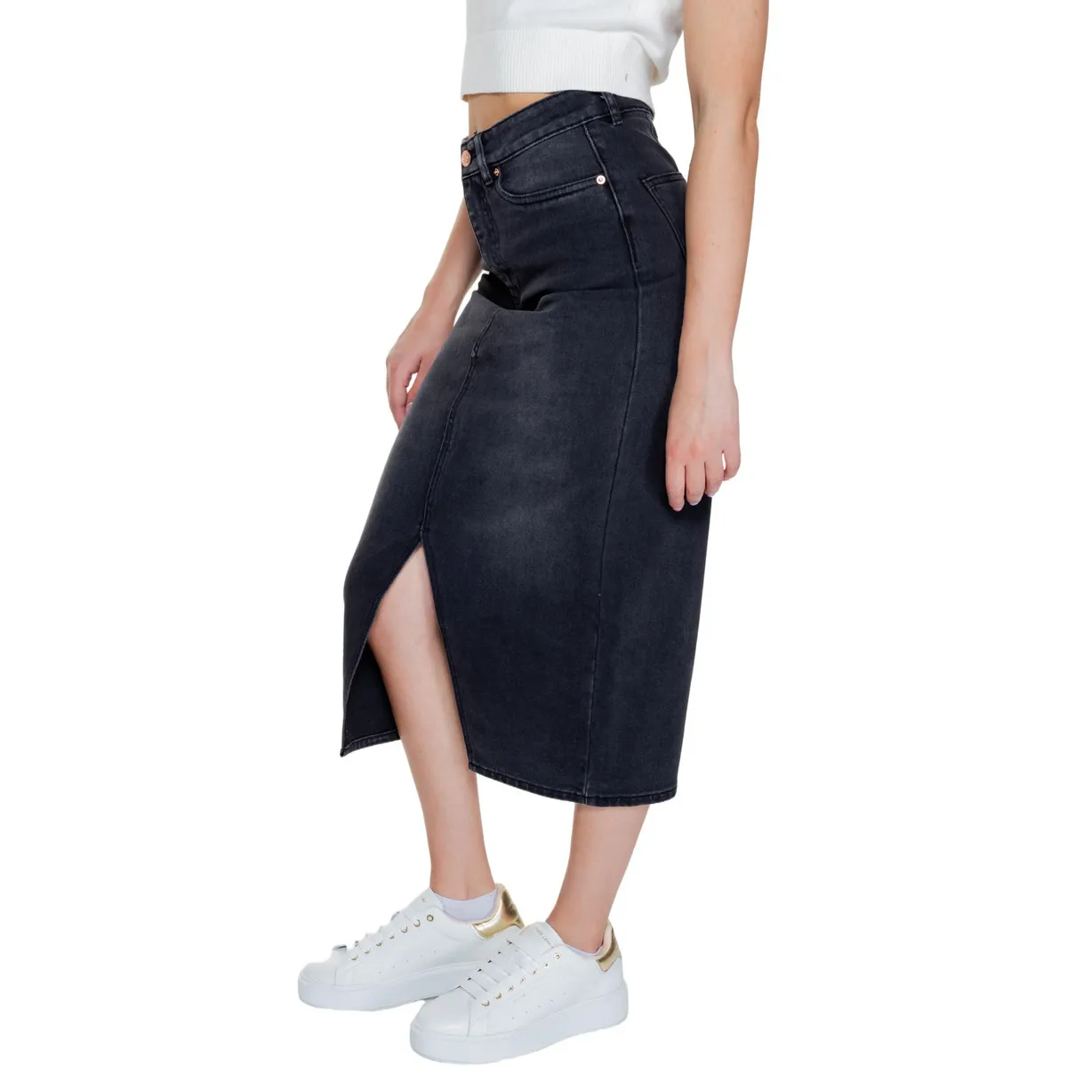 VMVERI HR CALF DENIM SKIRT GA MIX NOOS 10295731