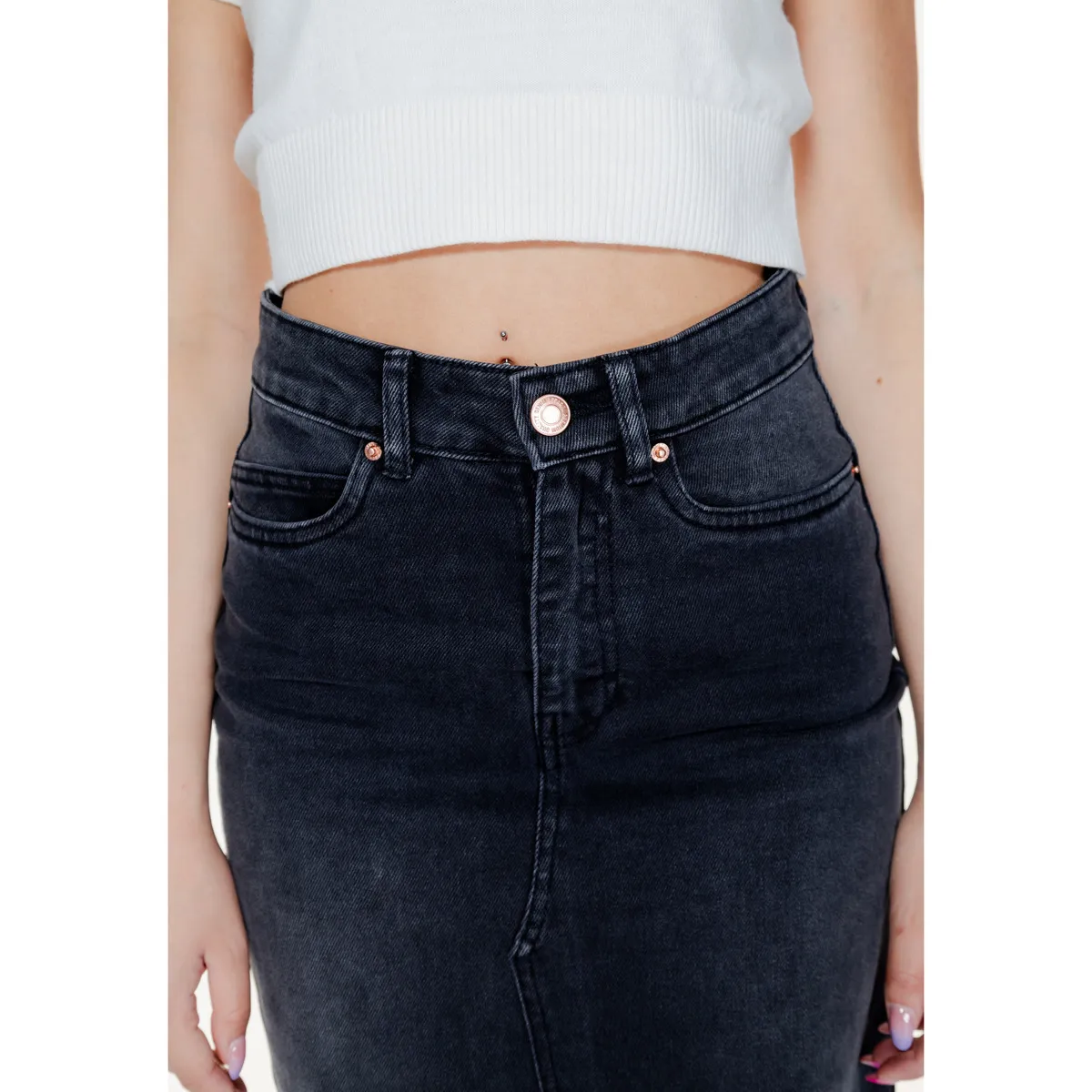 VMVERI HR CALF DENIM SKIRT GA MIX NOOS 10295731