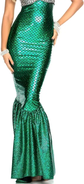 Women's Mermaid Skirt with Hologram Finish, Halloween Maxi Skirt Gift for family/friend free delivery