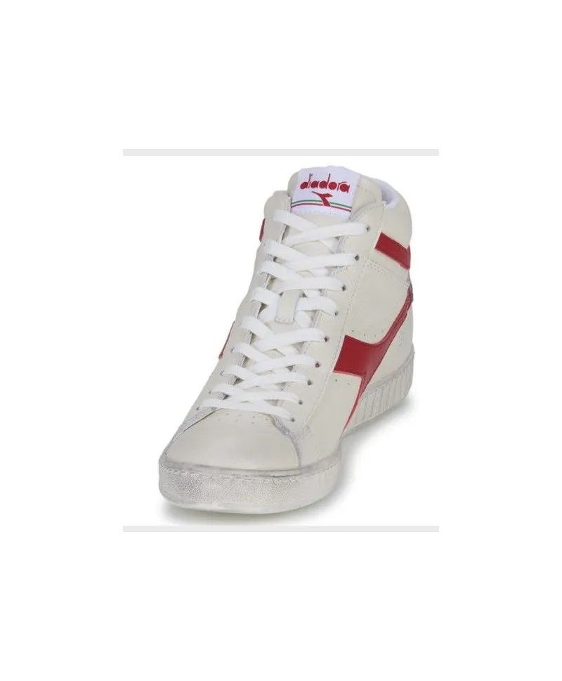 Zapatillas Botines DIADORA Game High Waxed Blanco Rojo