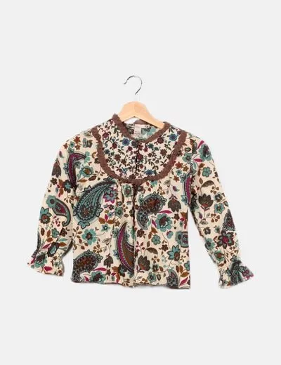 Zara Blusa estampado multicolor