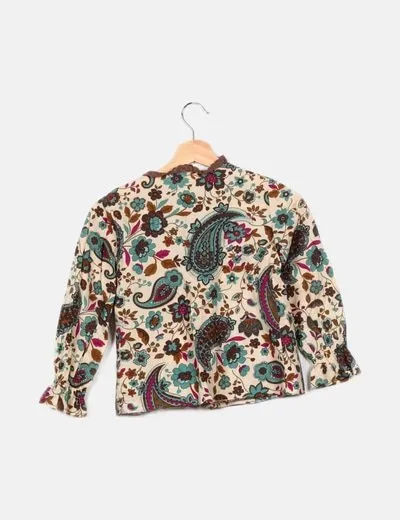 Zara Blusa estampado multicolor